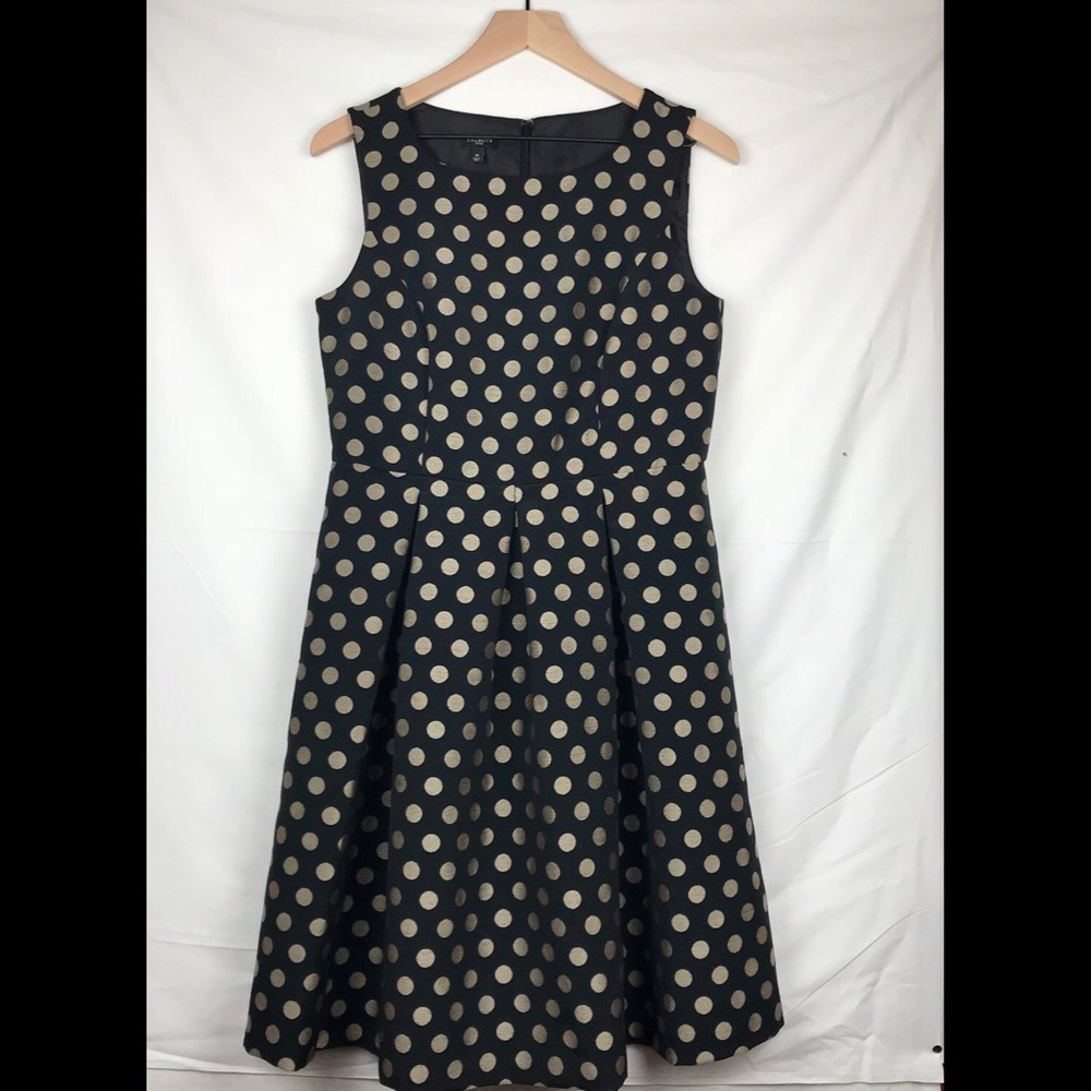 Talbots Fit N Flare Polka Dot Dress With Pockets